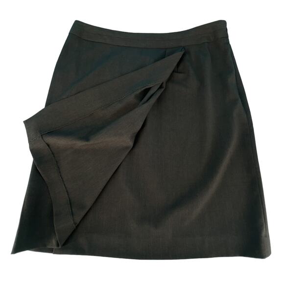 Adrienne Vittadini Pleat Front Career Skirt Size 8 Midi Charcoal - Picture 3 of 10